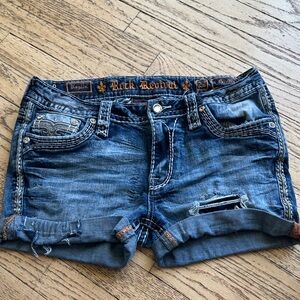 Rock Revival Distressed Blue Jean Shorts